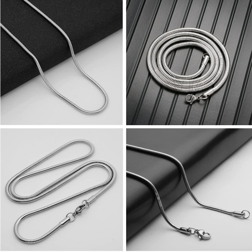 22”or26” Stainless Steel Snake Chain Necklace